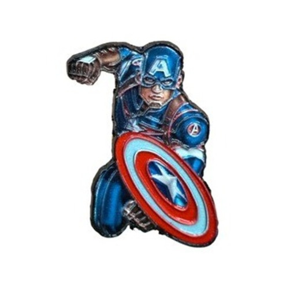 Marvel Captain America Action Pose With Shield Character Enamel Pin